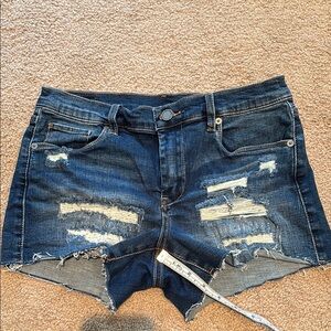 Blank NYC Blue Distressed Jean Shorts